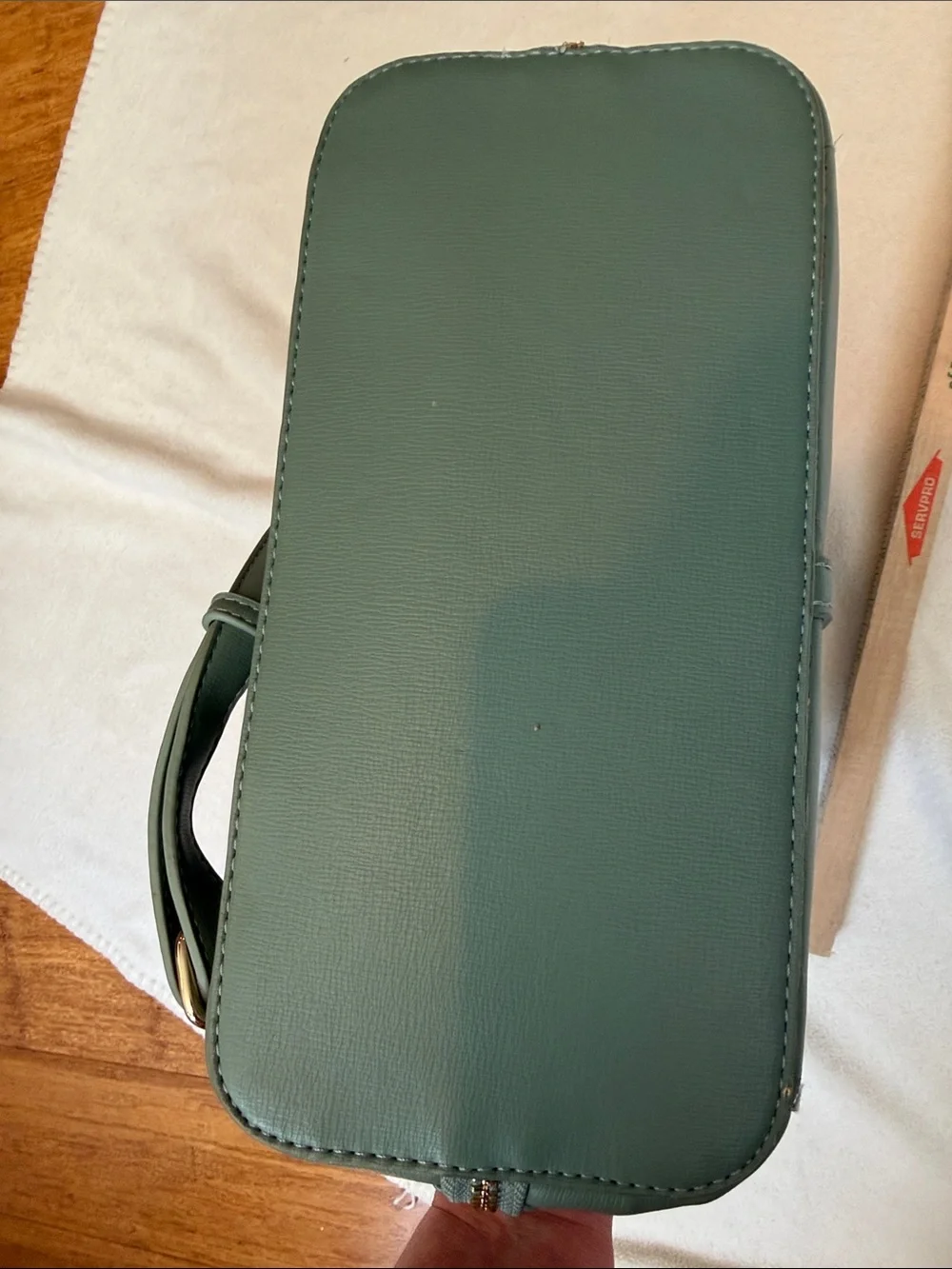 Miztique Sage Green Faux Leather Backpack